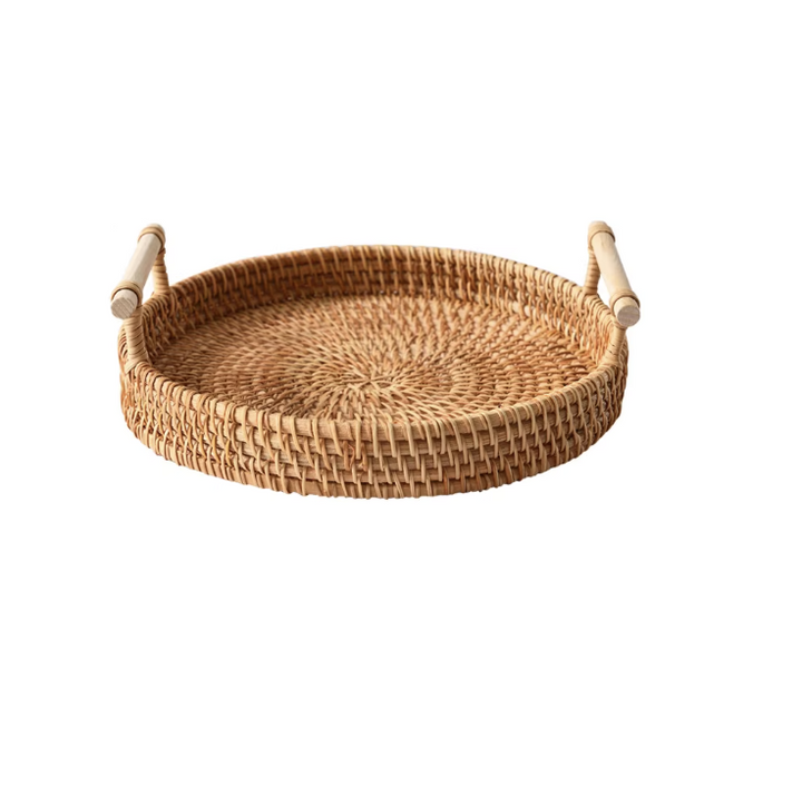 Rattan serving tray