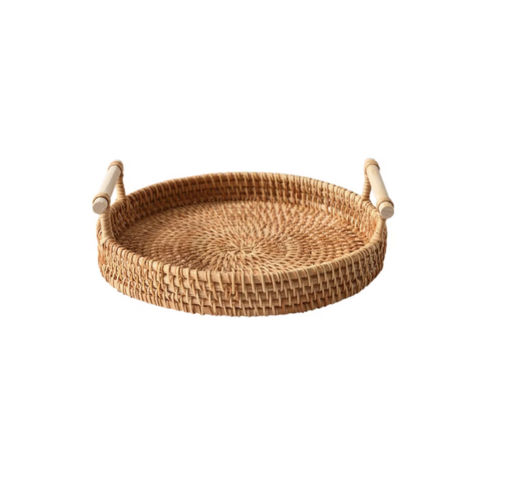 Rattan serving tray