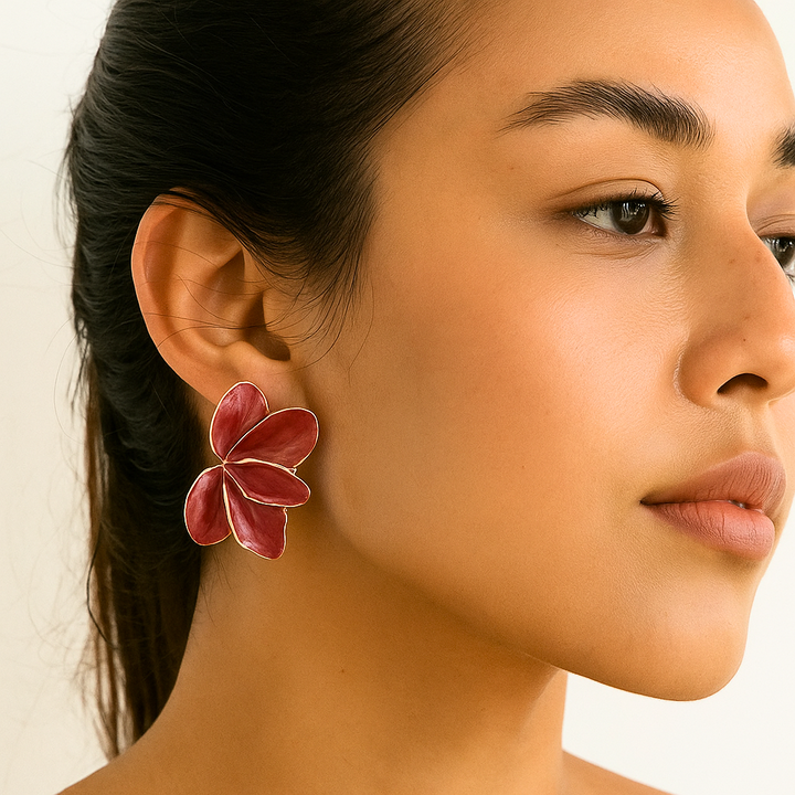 Roselle leaf earrings