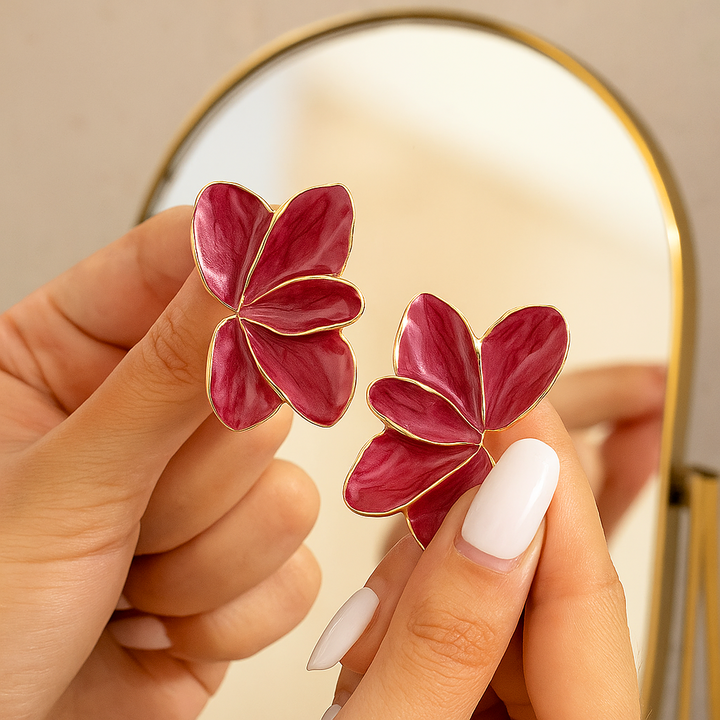 Roselle leaf earrings