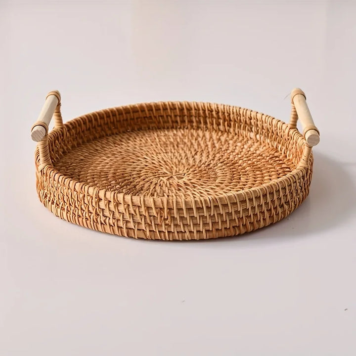 Rattan serving tray