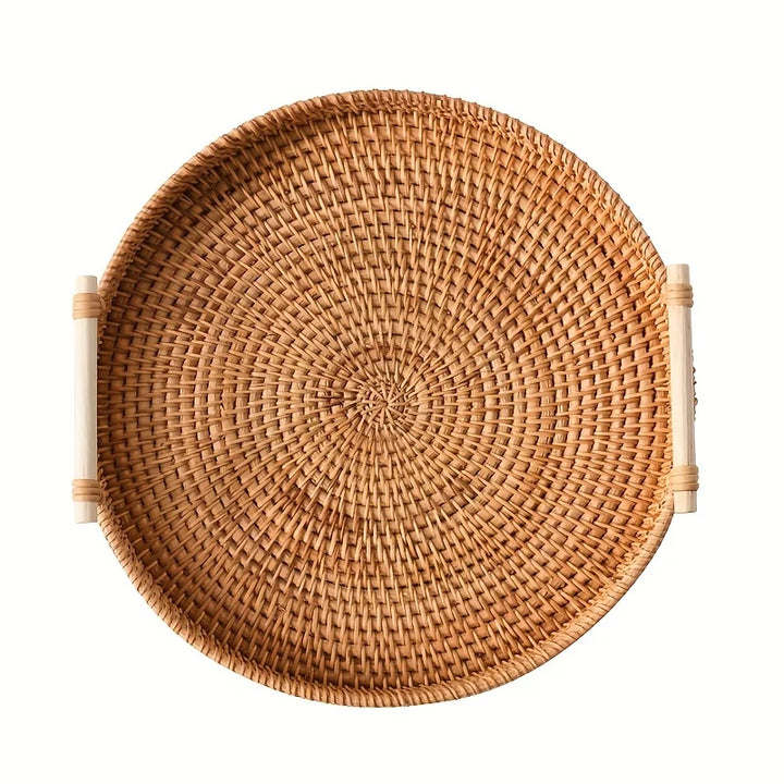 Rattan serving tray