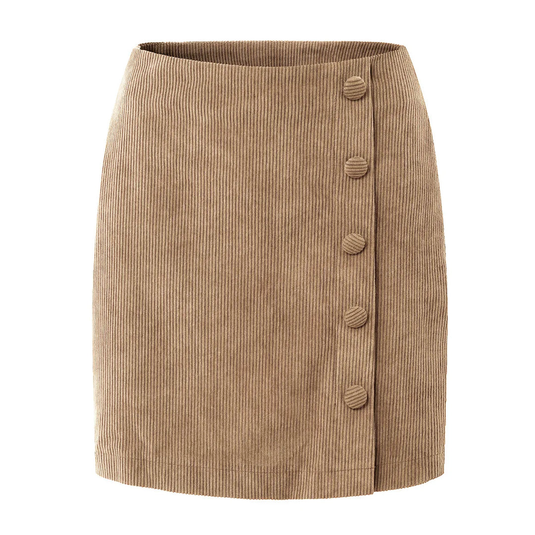 Button corduroy skirt