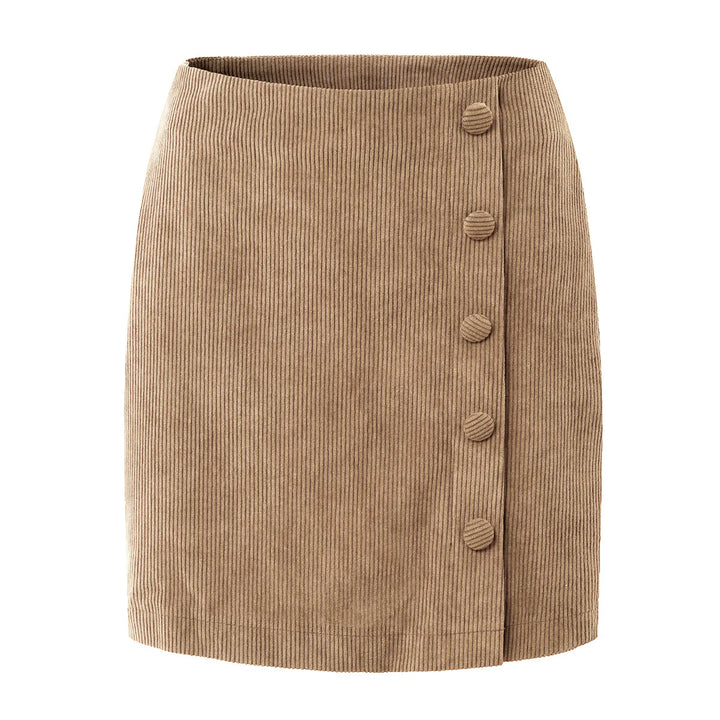 Button corduroy skirt