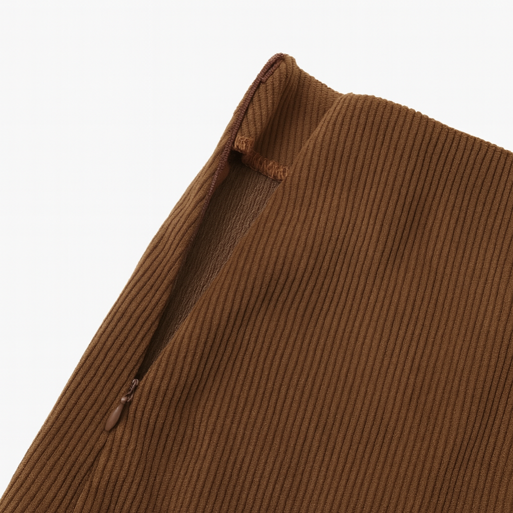 Button corduroy skirt