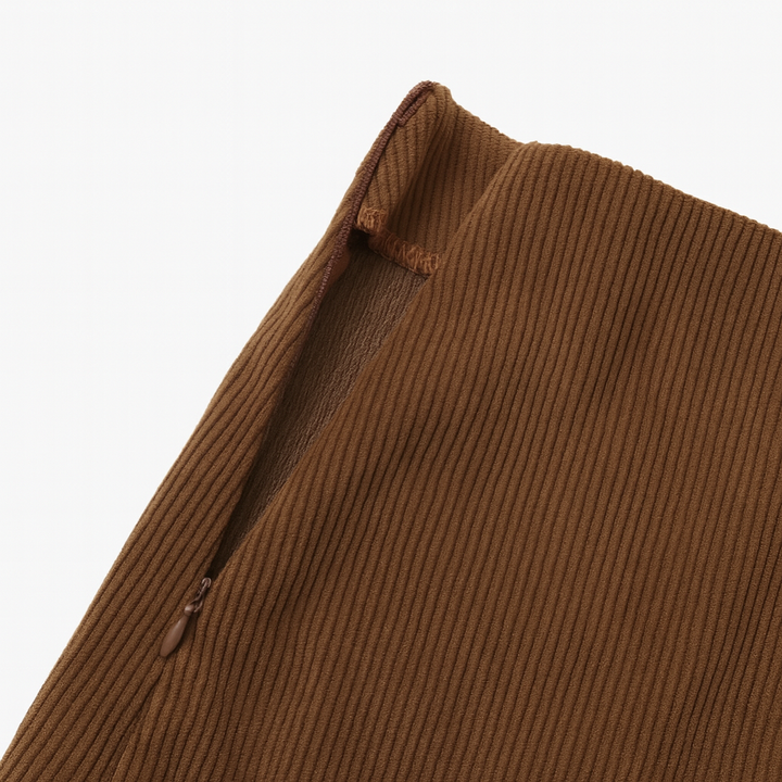Button corduroy skirt