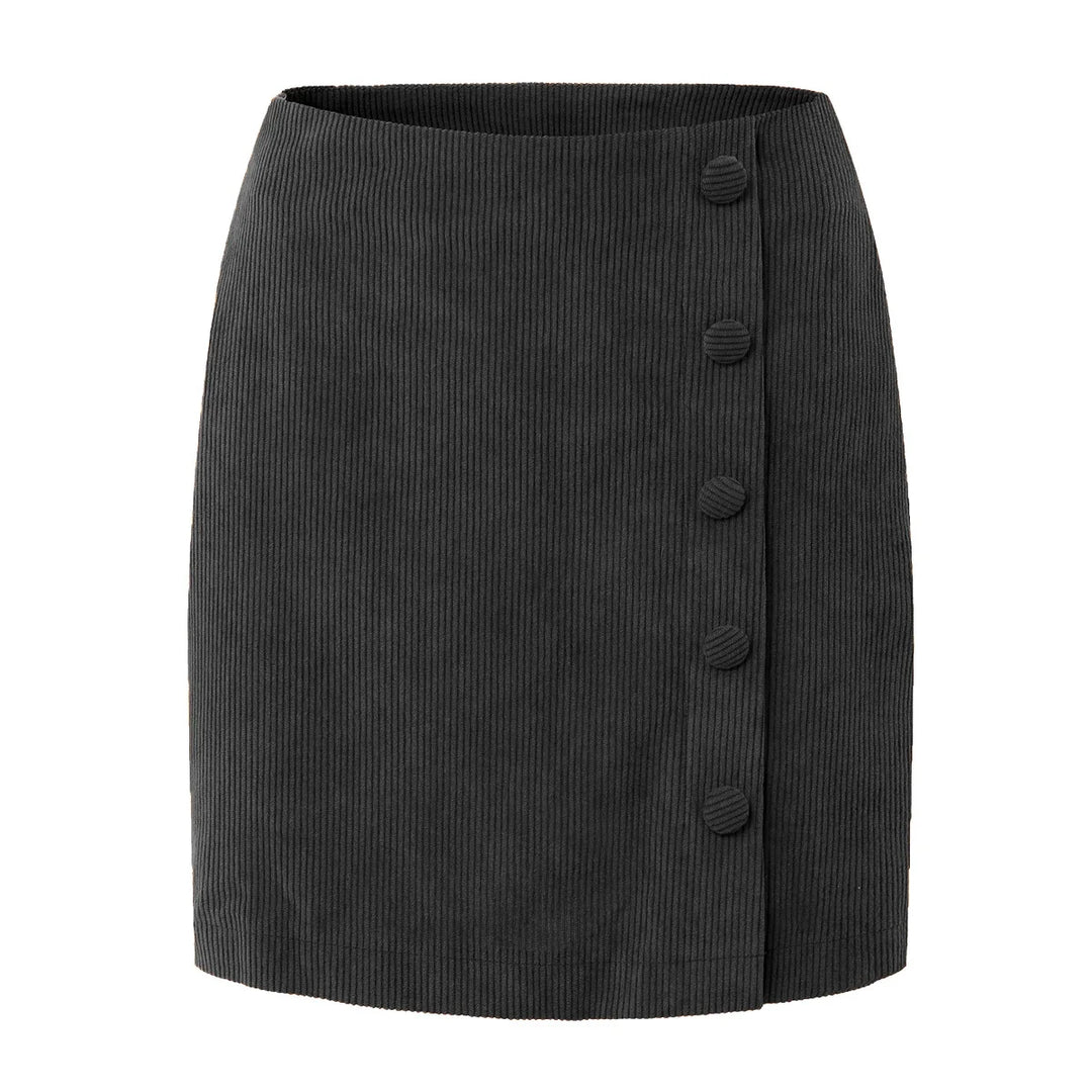 Button corduroy skirt